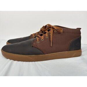 Timberland Groveton Chukka Boots Men’s 12 Brown Leather Canvas Lace Up